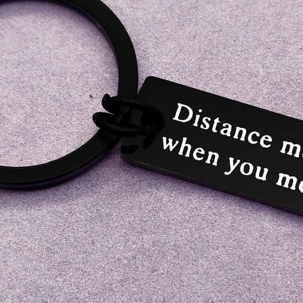 Long Distance Relationship Keychain for Couples
