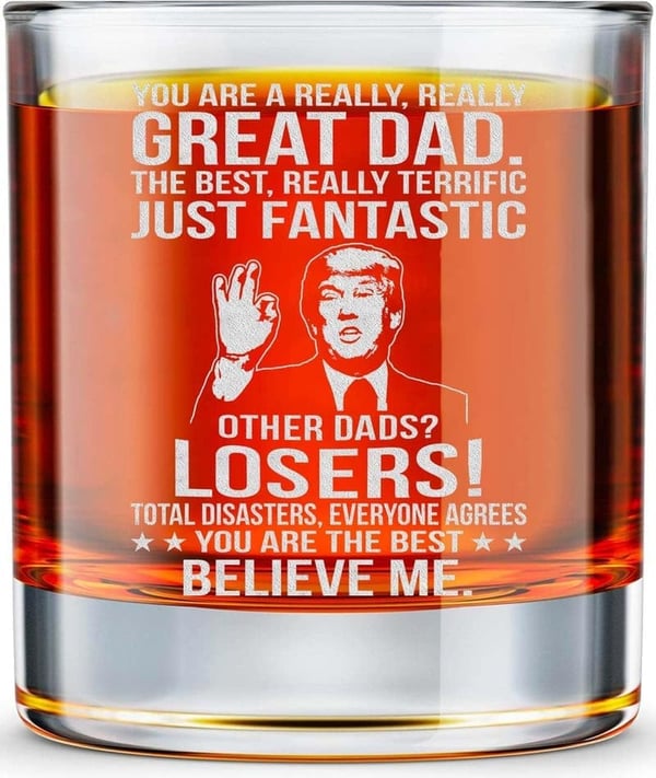 Father's Day 10oz Whiskey Rock Glass Gift from Kids