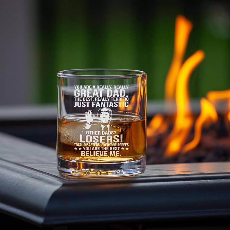 Father's Day 10oz Whiskey Rock Glass Gift from Kids