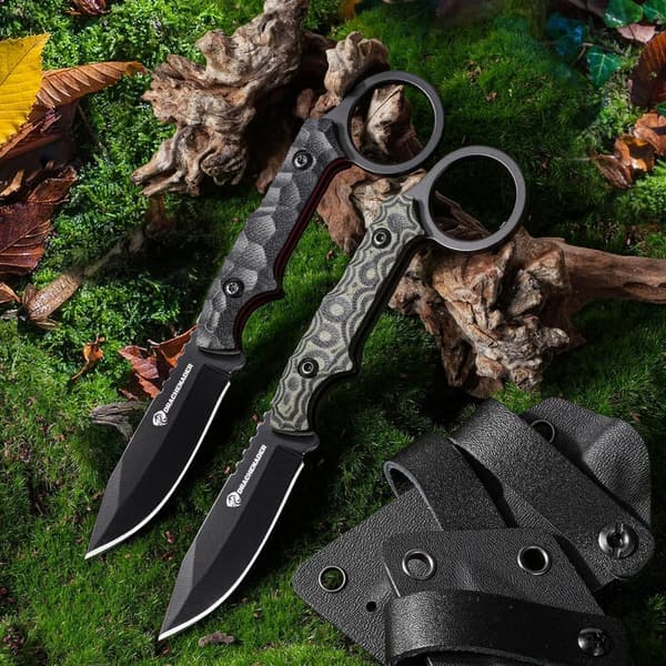 EDC Fixed Blade Neck Knife with Kydex Sheath, Stainless Steel