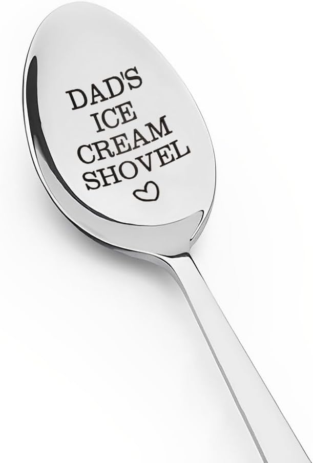 Engraved Stainless Steel Ice Cream Spoon for Dad