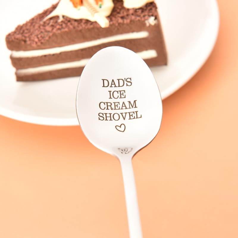 Engraved Stainless Steel Ice Cream Spoon for Dad
