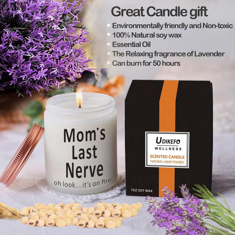 Christmas Gifts for Mom - Highly Scented Long Burning Candle
