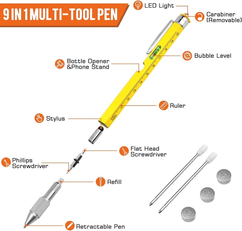 Father's Day 9-in-1 Multitool Pen for Dad and Grandpa