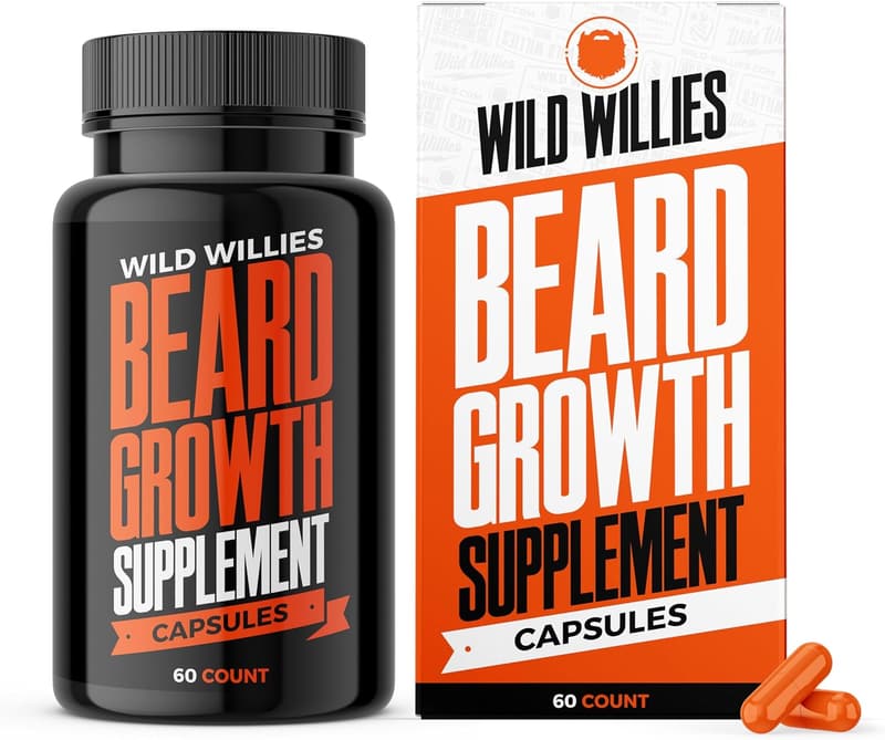 Beard Growth Vitamins for Men - 60 Capsules with BioSitol Complex