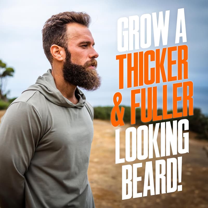 Beard Growth Vitamins for Men - 60 Capsules with BioSitol Complex