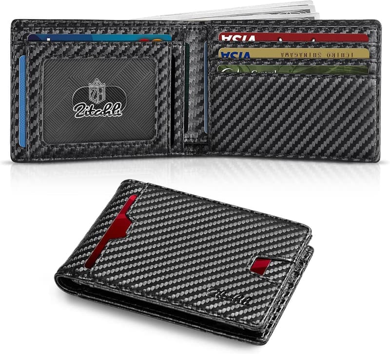 Slim RFID Blocking Leather Wallet for Men with Gift Box