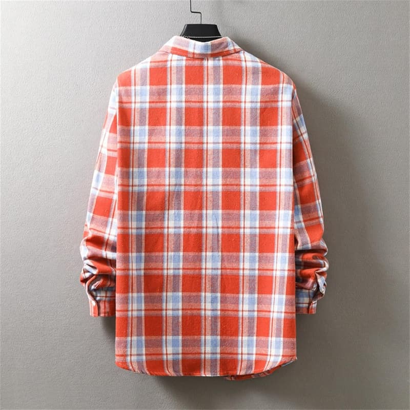 Men's Casual Vintage Plaid Flannel Shirt for Fall