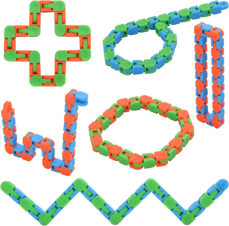 Fidget Snake Puzzles - 6 Pack Sensory Toys for Stress Relief