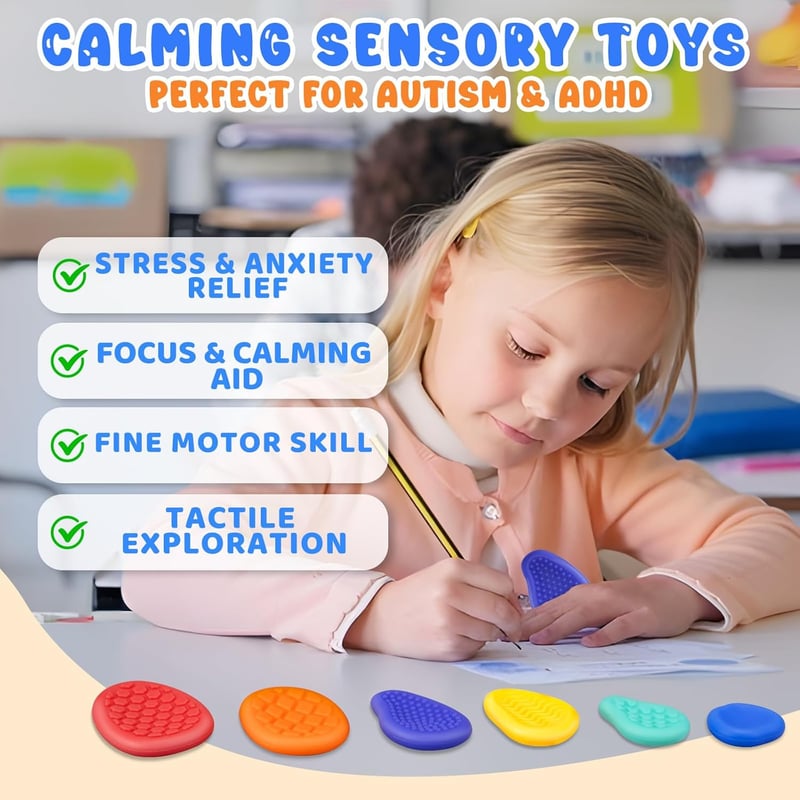 Fidget Sensory Toys for Kids & Adults - 6-Pack Anxiety Relief Set