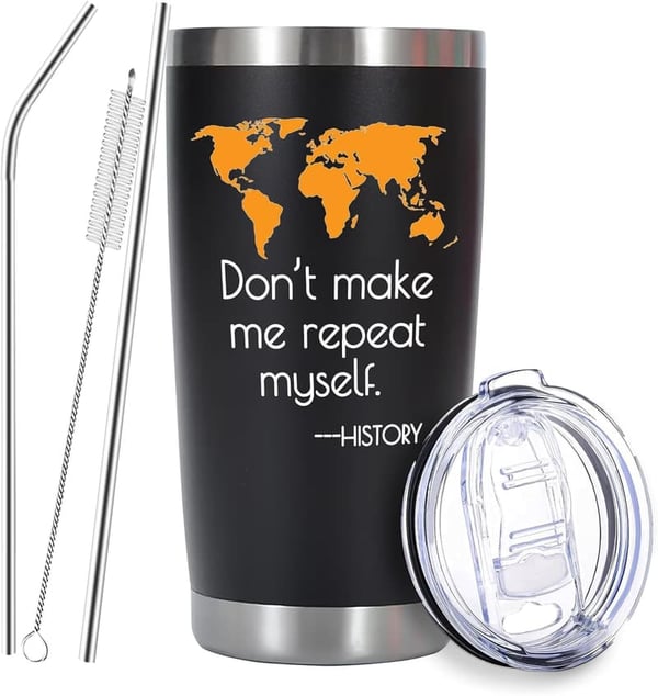 History Teacher Tumbler - 20oz Stainless Steel Gift for Men
