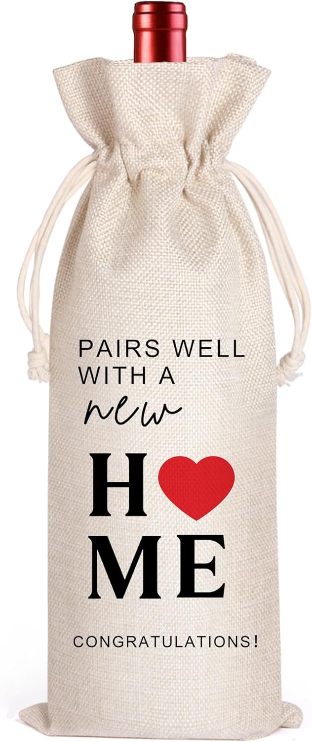 New Home Wine Bag for Housewarming Gifts – Beige