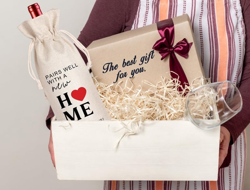 New Home Wine Bag for Housewarming Gifts – Beige