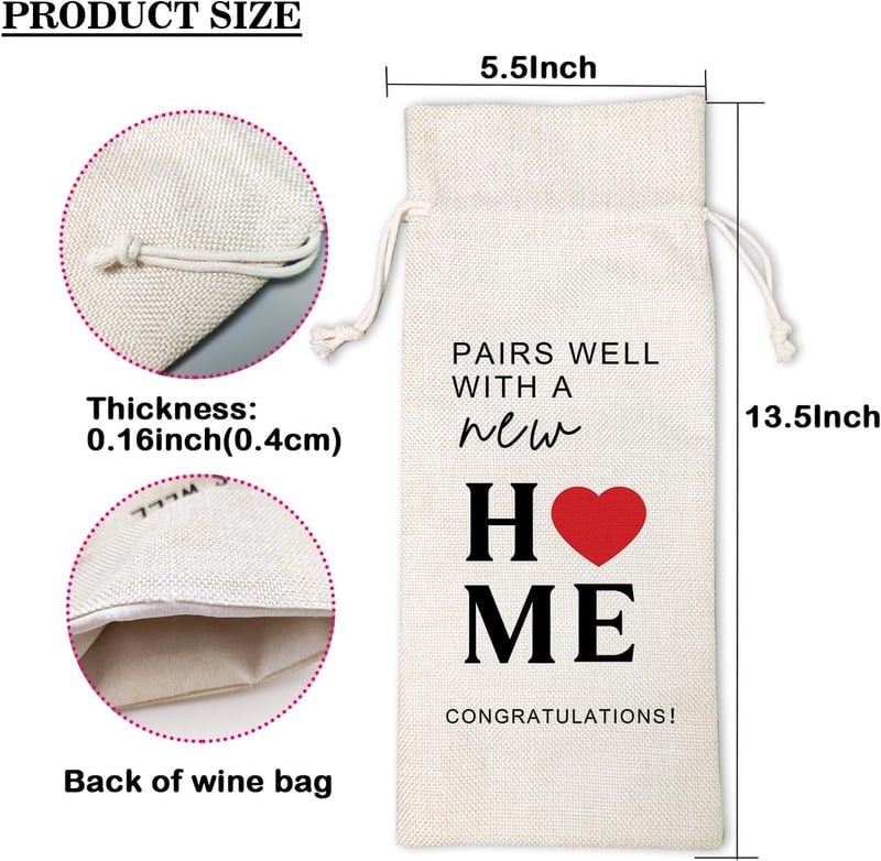 New Home Wine Bag for Housewarming Gifts – Beige
