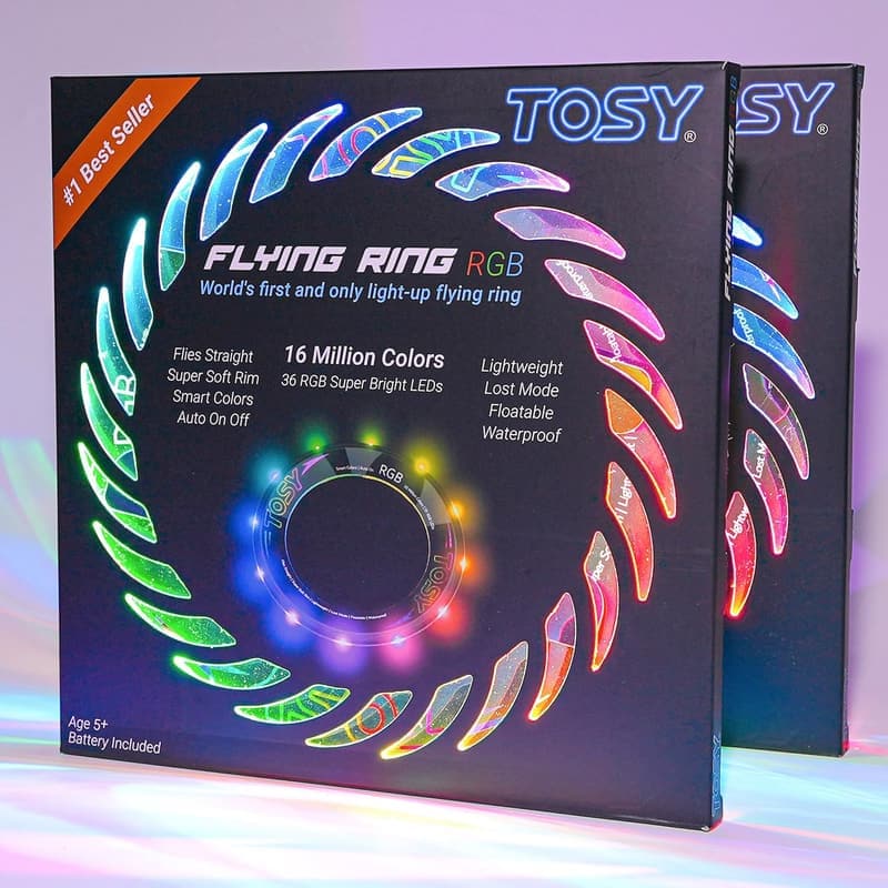 TOSY Flying Ring - 16 Million Color LED Light Up Toy, Waterproof