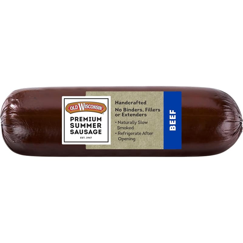 Old Wisconsin Premium Summer Sausage, 100% Natural Beef, 8 oz