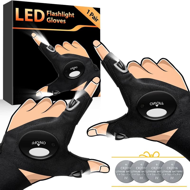 Christmas Gift: LED Flashlight Gloves for Men (1 Pack)