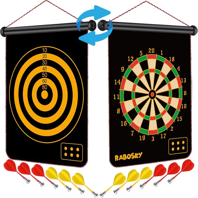 Magnetic Dart Board Set for Kids - Double-Sided Indoor Game