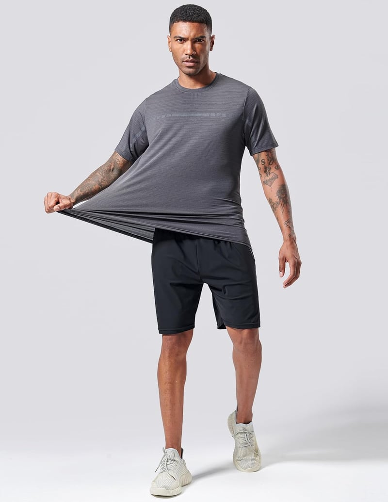 Men's Quick Dry Active Crew Neck T-Shirts - 5 Pack