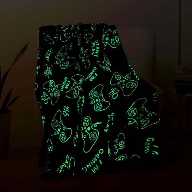 Gaming Glow-in-the-Dark Blanket for Boys, 60