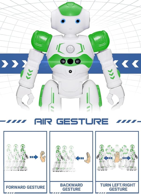 Gesture-Controlled RC Robot Toy for Kids, Ages 4-8 - Green