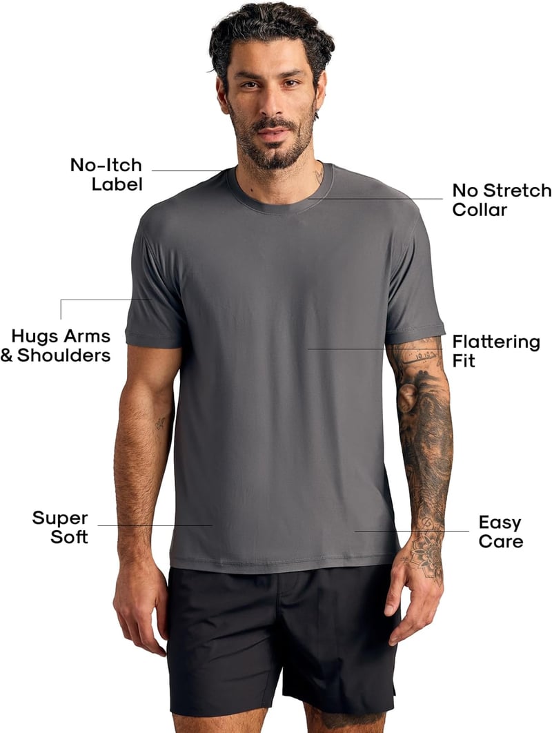 Men's Quick-Dry Workout Shirt - Athletic Base Layer Top
