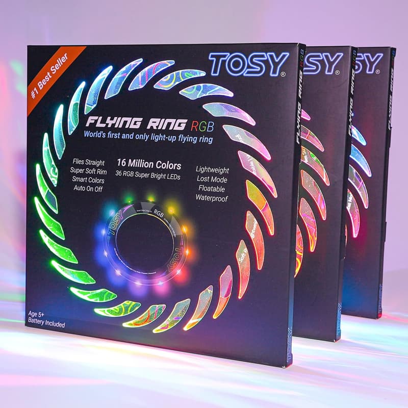 TOSY Flying Ring - RGB LED Light-Up Toy for Kids & Teens