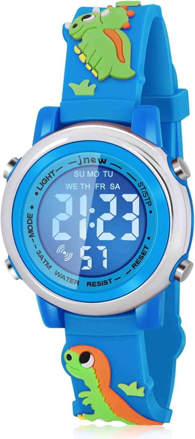 Waterproof Dinosaur Alarm Clock for Kids Age 3-10
