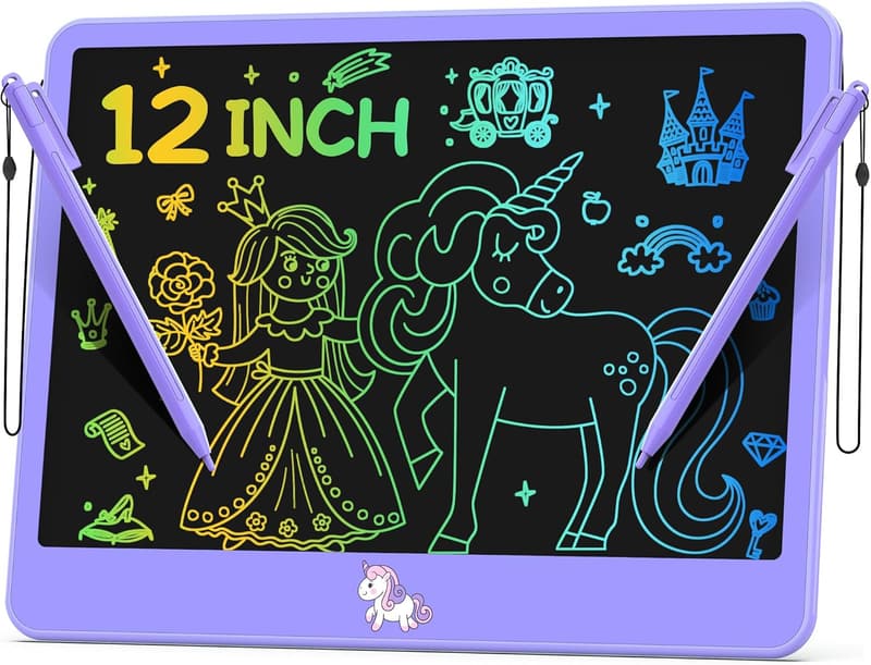 12-Inch LCD Writing Tablet for Kids - Purple Doodle Board