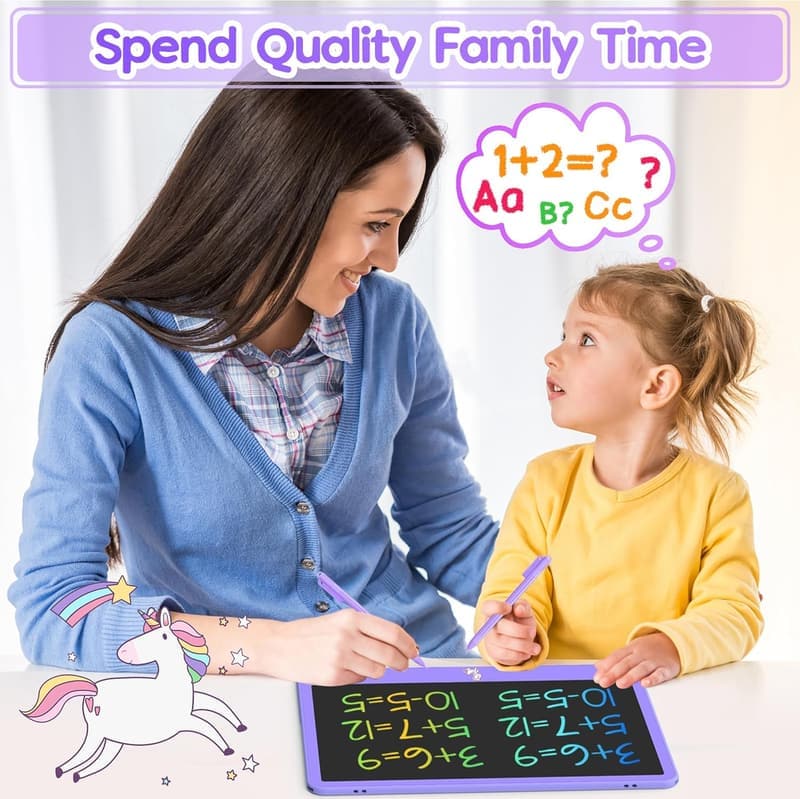 12-Inch LCD Writing Tablet for Kids - Purple Doodle Board