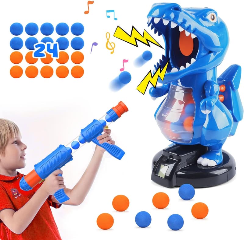 T-Rex Shooting Game with Foam Blaster & Balls for Boys 6-10