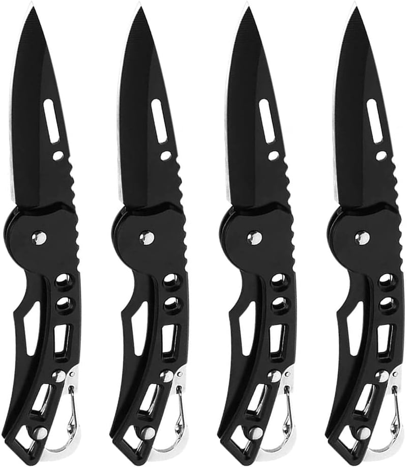 4-Pack Stainless Steel Folding Knives for Outdoor Survival