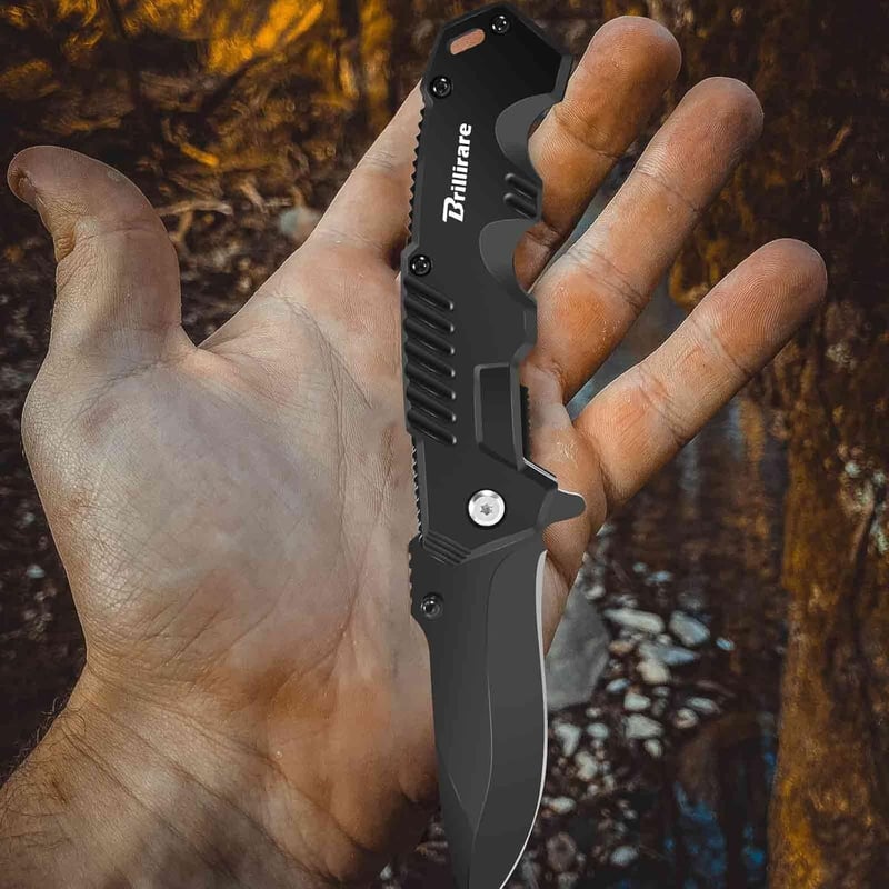 Folding Tactical Pocket Knife with Glass Breaker - EDC Tool