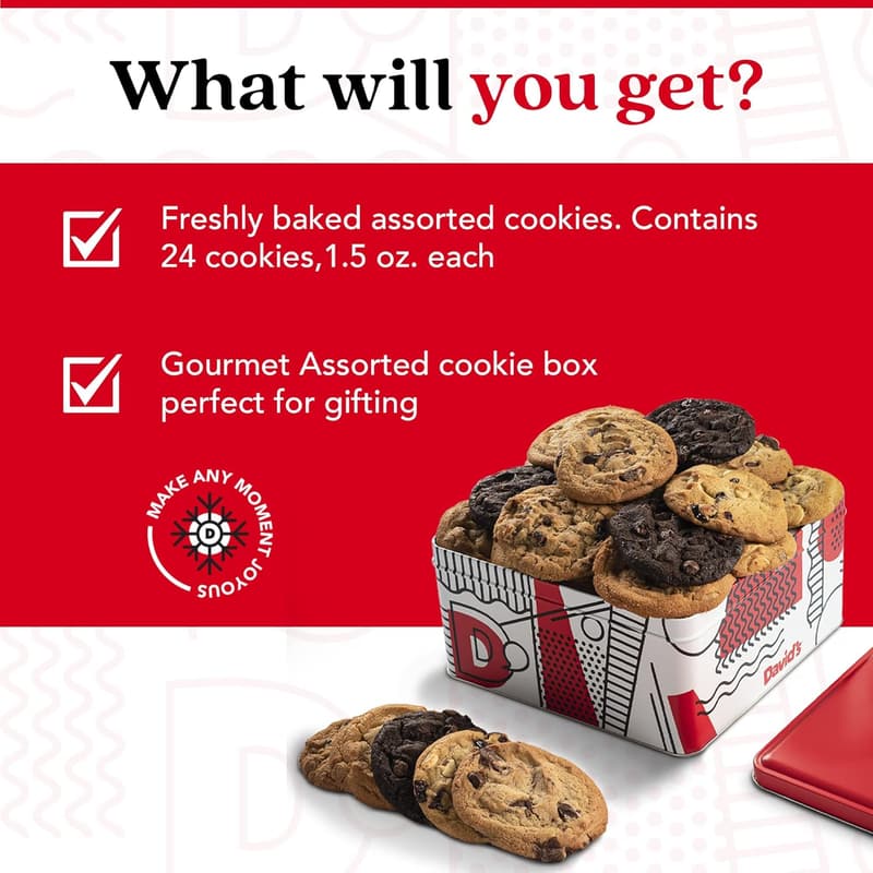 Gourmet Gift Cookie Basket - 2lbs Handmade Assorted Flavors