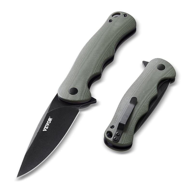 VEVOR Folding Pocket Knife with D2 Steel Blade and G10 Handle