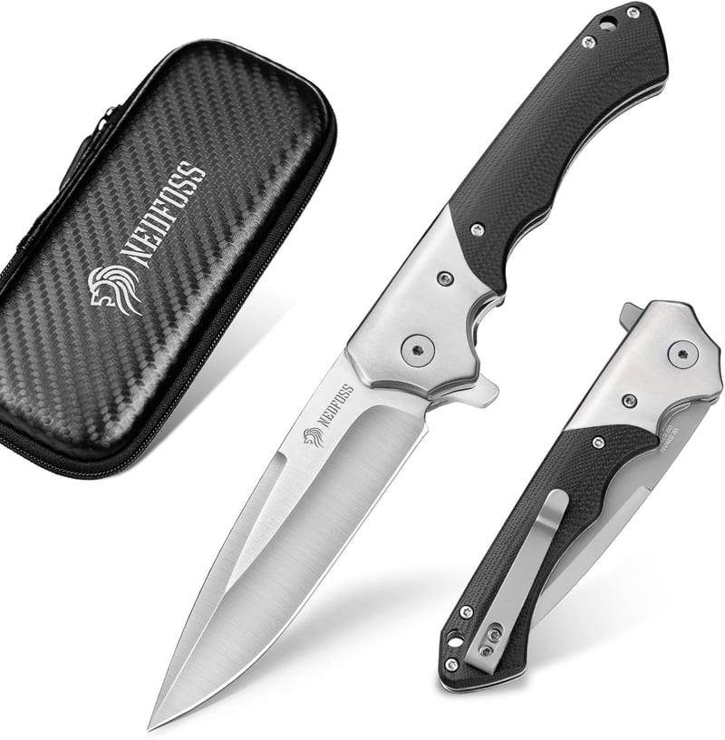 NedFoss D2 Steel Folding Pocket Knife for Men, 3.5