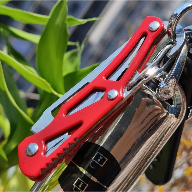 Stainless Steel Folding Knife Set with Key Rings - 6 Pack