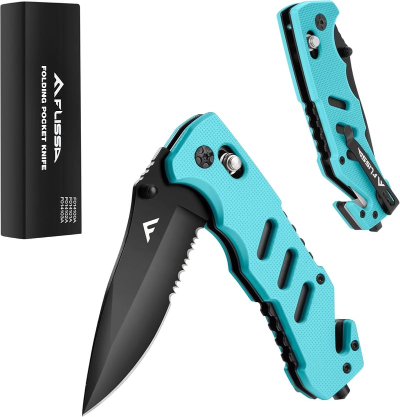 Emergency Rescue Folding Knife with Clip and Glass Breaker
