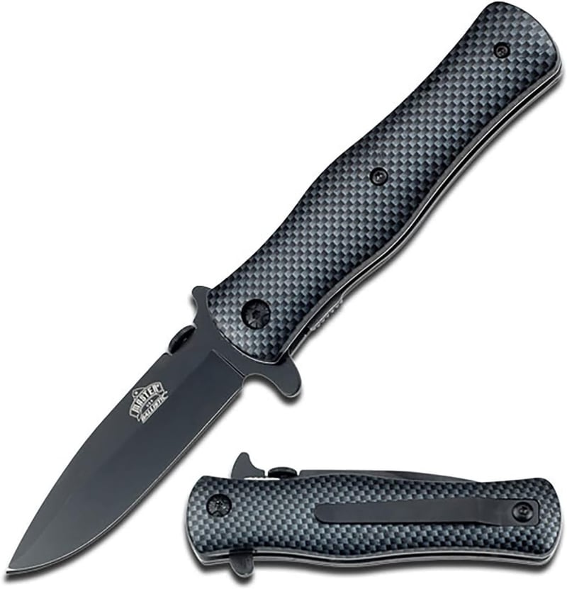 Tactical EDC Folding Knife with Carbon Fiber Handle