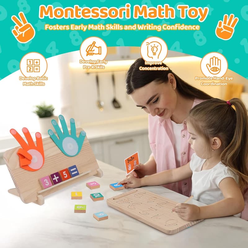 Double-Sided Finger Counting & Tracing Board for Toddlers