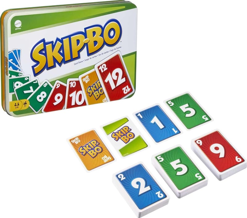 Skip-Bo Card Game in Decorative Tin for Ages 7+, Family Fun