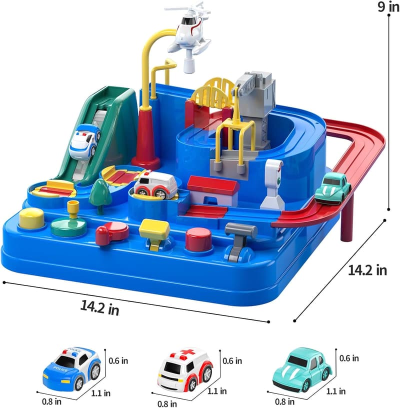 City Rescue Race Track Toy for Kids 3-8 Years