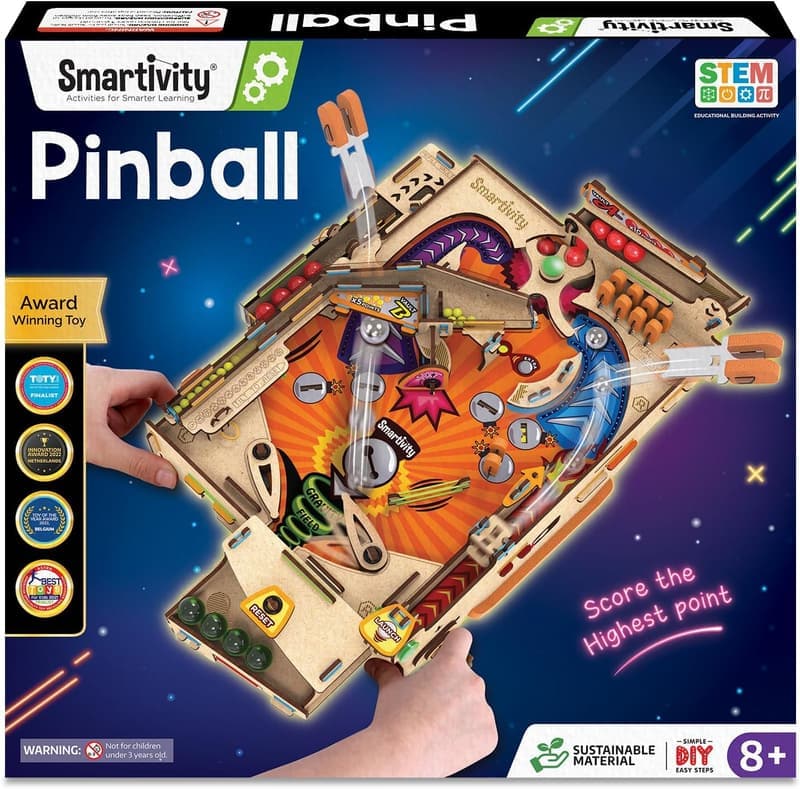 DIY Pinball Machine Toy - Fun STEM Birthday Gift for All Ages