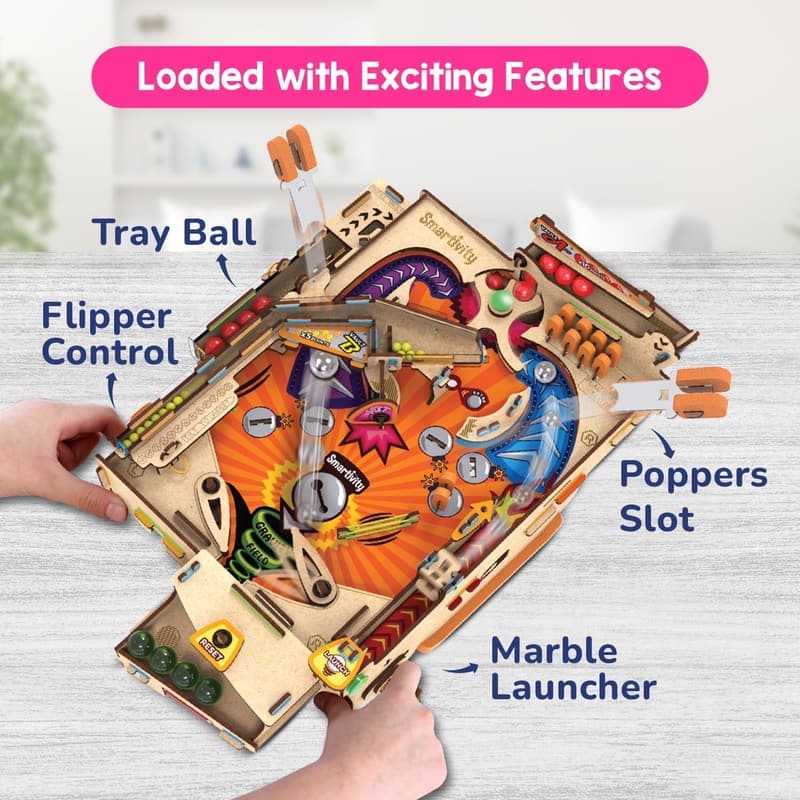 DIY Pinball Machine Toy - Fun STEM Birthday Gift for All Ages