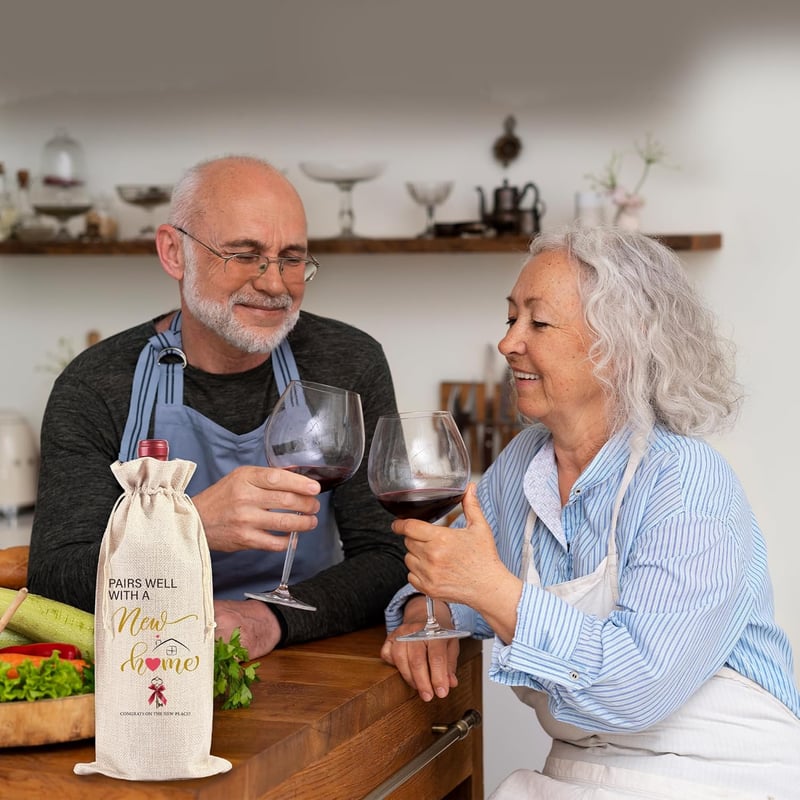 Housewarming Gift - Elegant Red Wine Bag for Homeowners