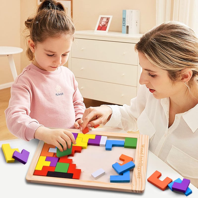Colorful 3D Wooden Puzzles - STEM Educational Toy for Kids