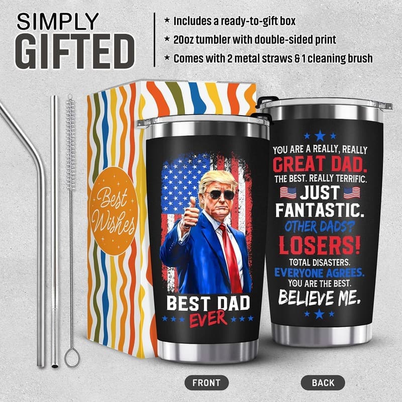 Funny Best Dad Ever Coffee Tumbler - 20oz Father's Day Gift