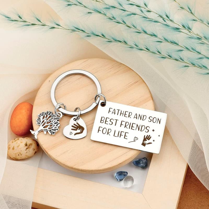 Birthday Keychain Gift for Dad from Son - Unique Father's Day Present