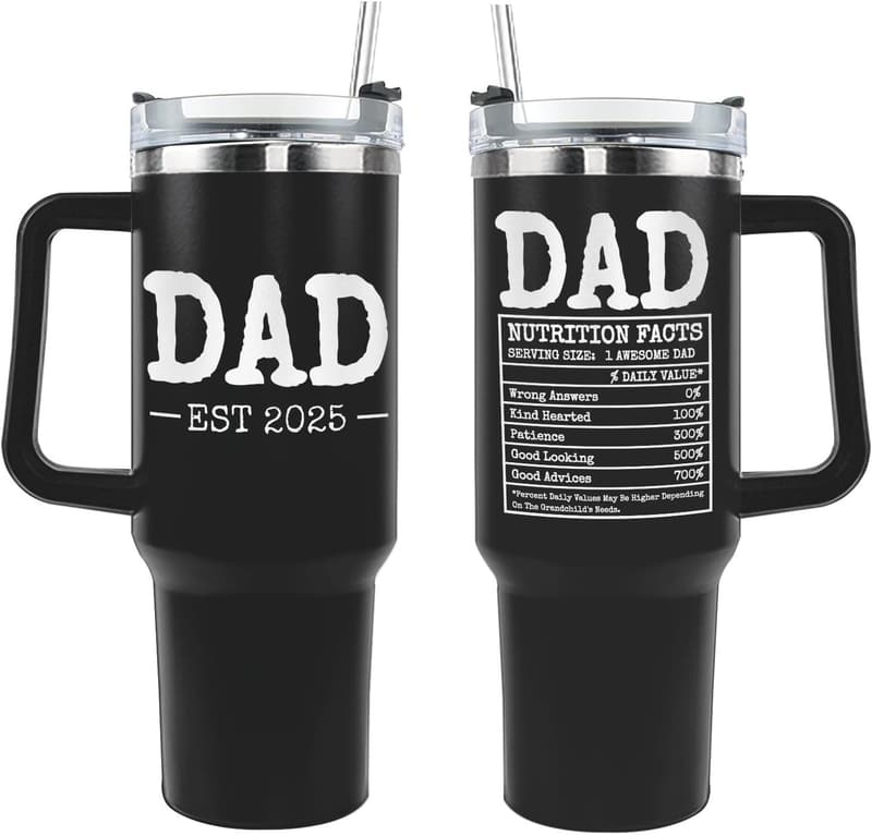Insulated 40 oz Coffee Tumbler for Dad - Est 2025