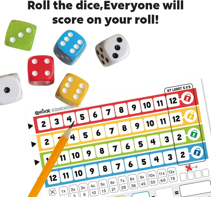 Qwixx: Fast-Paced Dice Rolling Game for 2-5 Players, Ages 8+